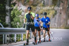 01.10.2021, Lavaze, Italy (ITA): Tommaso Giacomel (ITA), Dorothea Wierer (ITA), Didier Bionaz (ITA), (l-r) - Biathlon training, Lavaze (ITA). www.nordicfocus.com. © Modica/NordicFocus. Every downloaded picture is fee-liable.