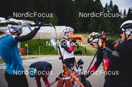 12.10.2021, Lavaze, Italy (ITA): Sturla Holm Laegreid (NOR), Vetle Sjaastad Christiansen (NOR), (l-r) - Biathlon training, Lavaze (ITA). www.nordicfocus.com. © Modica/NordicFocus. Every downloaded picture is fee-liable.