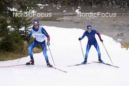 01.11.2021, Davos, Switzerland (SUI): Eligius Tambornino (SUI), Gion Stalder (SUI), (l-r) - Biathlon training, snowfarming track, Davos (SUI). www.nordicfocus.com. © Manzoni/NordicFocus. Every downloaded picture is fee-liable.