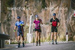01.10.2021, Lavaze, Italy (ITA): Daniele Cappellari (ITA), Lisa Vittozzi (ITA), Patrick Braunhofer (ITA), (l-r) - Biathlon training, Lavaze (ITA). www.nordicfocus.com. © Modica/NordicFocus. Every downloaded picture is fee-liable.