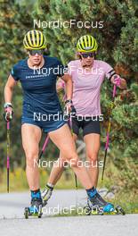 07.09.2021, Font-Romeu, France (FRA): Elvira Oeberg (SWE), Hanna Oeberg (SWE), (l-r) - Biathlon training, Font-Romeu (FRA). www.nordicfocus.com. © Authamayou/NordicFocus. Every downloaded picture is fee-liable.