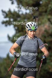 28.09.2021, Font-Romeu, France (FRA): Anais Bescond (FRA) - Biathlon training, Font-Romeu (FRA). www.nordicfocus.com. © Leo Authamayou/NordicFocus. Every downloaded picture is fee-liable.