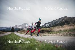 12.10.2021, Lavaze, Italy (ITA): Sturla Holm Laegreid (NOR), Erlend Bjoentegaard (NOR), (l-r) - Biathlon training, Lavaze (ITA). www.nordicfocus.com. © Modica/NordicFocus. Every downloaded picture is fee-liable.