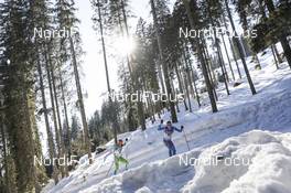 17.02.2021, Pokljuka, Slovenia (SLO): Alex Cisar (SLO), Lukas Hofer (ITA), (l-r) - IBU World Championships Biathlon, individual men, Pokljuka (SLO). www.nordicfocus.com. © Manzoni/NordicFocus. Every downloaded picture is fee-liable.