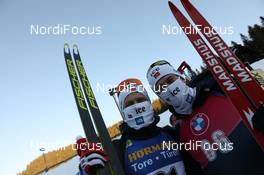 17.02.2021, Pokljuka, Slovenia (SLO): Johannes Dale (NOR), Sturla Holm Laegreid (NOR), (l-r) - IBU World Championships Biathlon, individual men, Pokljuka (SLO). www.nordicfocus.com. © Manzoni/NordicFocus. Every downloaded picture is fee-liable.