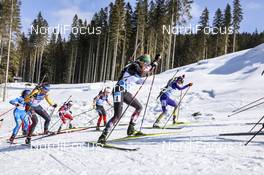 21.02.2021, Pokljuka, Slovenia (SLO): Vanessa Hinz (GER), Lisa Theresa Hauser (AUT), Olena Pidhrushna (UKR), (l-r) - IBU World Championships Biathlon, mass women, Pokljuka (SLO). www.nordicfocus.com. © Manzoni/NordicFocus. Every downloaded picture is fee-liable.