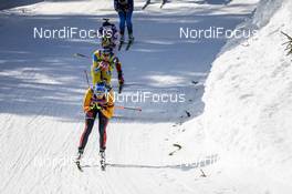 21.02.2021, Pokljuka, Slovenia (SLO): Franziska Preuss (GER), Hanna Oeberg (SWE), (l-r) - IBU World Championships Biathlon, mass women, Pokljuka (SLO). www.nordicfocus.com. © Manzoni/NordicFocus. Every downloaded picture is fee-liable.