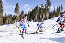 21.02.2021, Pokljuka, Slovenia (SLO): Svetlana Mironova (RBU), Darya Blashko (UKR), Marketa Davidova (CZE), (l-r) - IBU World Championships Biathlon, mass women, Pokljuka (SLO). www.nordicfocus.com. © Manzoni/NordicFocus. Every downloaded picture is fee-liable.