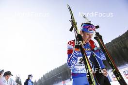 21.02.2021, Pokljuka, Slovenia (SLO): Irina Kazakevich (RBU), (l-r) - IBU World Championships Biathlon, mass women, Pokljuka (SLO). www.nordicfocus.com. © Manzoni/NordicFocus. Every downloaded picture is fee-liable.