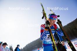 21.02.2021, Pokljuka, Slovenia (SLO): Irina Kazakevich (RBU) - IBU World Championships Biathlon, mass women, Pokljuka (SLO). www.nordicfocus.com. © Manzoni/NordicFocus. Every downloaded picture is fee-liable.
