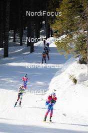 21.02.2021, Pokljuka, Slovenia (SLO): Marketa Davidova (CZE), Irina Kazakevich (RBU), (l-r) - IBU World Championships Biathlon, mass women, Pokljuka (SLO). www.nordicfocus.com. © Manzoni/NordicFocus. Every downloaded picture is fee-liable.