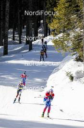 21.02.2021, Pokljuka, Slovenia (SLO): Irina Kazakevich (RBU), Marketa Davidova (CZE), (l-r) - IBU World Championships Biathlon, mass women, Pokljuka (SLO). www.nordicfocus.com. © Manzoni/NordicFocus. Every downloaded picture is fee-liable.