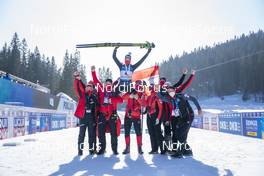 21.02.2021, Pokljuka, Slovenia (SLO): Team Austria - IBU World Championships Biathlon, mass women, Pokljuka (SLO). www.nordicfocus.com. © Thibaut/NordicFocus. Every downloaded picture is fee-liable.
