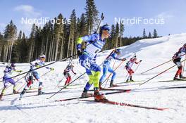 21.02.2021, Pokljuka, Slovenia (SLO): Hanna Sola (BLR), Marketa Davidova (CZE), Lisa Vittozzi (ITA), Emma Lunder (CAN), Baiba Bendika (LAT), (l-r) - IBU World Championships Biathlon, mass women, Pokljuka (SLO). www.nordicfocus.com. © Manzoni/NordicFocus. Every downloaded picture is fee-liable.