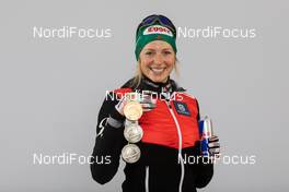 21.02.2021, Pokljuka, Slovenia (SLO): Lisa Theresa Hauser (AUT) - IBU World Championships Biathlon, medals, Pokljuka (SLO). www.nordicfocus.com. © Manzoni/NordicFocus. Every downloaded picture is fee-liable.