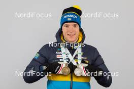 14.02.2021, Pokljuka, Slovenia (SLO): Sebastian Samuelsson (SWE) - IBU World Championships Biathlon, medals, Pokljuka (SLO). www.nordicfocus.com. © Manzoni/NordicFocus. Every downloaded picture is fee-liable.