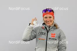 10.02.2021, Pokljuka, Slovenia (SLO): Janina Hettich (GER) - IBU World Championships Biathlon, medals, Pokljuka (SLO). www.nordicfocus.com. © Manzoni/NordicFocus. Every downloaded picture is fee-liable.