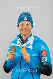 14.02.2021, Pokljuka, Slovenia (SLO): Emilien Jacquelin (FRA) - IBU World Championships Biathlon, medals, Pokljuka (SLO). www.nordicfocus.com. © Manzoni/NordicFocus. Every downloaded picture is fee-liable.