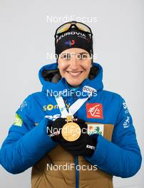 18.02.2021, Pokljuka, Slovenia (SLO): Julia Simon (FRA) - IBU World Championships Biathlon, medals, Pokljuka (SLO). www.nordicfocus.com. © Manzoni/NordicFocus. Every downloaded picture is fee-liable.