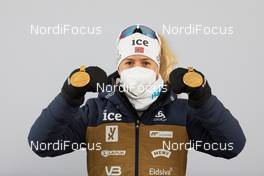 13.02.2021, Pokljuka, Slovenia (SLO): Tiril Eckhoff (NOR) - IBU World Championships Biathlon, medals, Pokljuka (SLO). www.nordicfocus.com. © Manzoni/NordicFocus. Every downloaded picture is fee-liable.