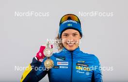 16.02.2021, Pokljuka, Slovenia (SLO): Hanna Oeberg (SWE) - IBU World Championships Biathlon, medals, Pokljuka (SLO). www.nordicfocus.com. © Manzoni/NordicFocus. Every downloaded picture is fee-liable.