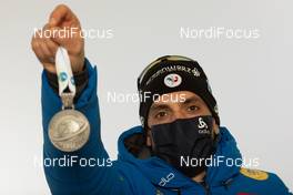 12.02.2021, Pokljuka, Slovenia (SLO): Simon Desthieux (FRA) - IBU World Championships Biathlon, medals, Pokljuka (SLO). www.nordicfocus.com. © Manzoni/NordicFocus. Every downloaded picture is fee-liable.