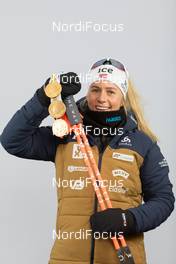 14.02.2021, Pokljuka, Slovenia (SLO): Tiril Eckhoff (NOR) - IBU World Championships Biathlon, medals, Pokljuka (SLO). www.nordicfocus.com. © Manzoni/NordicFocus. Every downloaded picture is fee-liable.