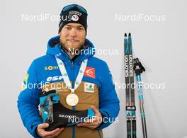 18.02.2021, Pokljuka, Slovenia (SLO): Antonin Guigonnat (FRA) - IBU World Championships Biathlon, medals, Pokljuka (SLO). www.nordicfocus.com. © Manzoni/NordicFocus. Every downloaded picture is fee-liable.