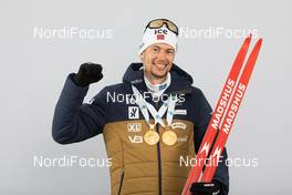 17.02.2021, Pokljuka, Slovenia (SLO): Sturla Holm Laegreid (NOR) - IBU World Championships Biathlon, medals, Pokljuka (SLO). www.nordicfocus.com. © Manzoni/NordicFocus. Every downloaded picture is fee-liable.