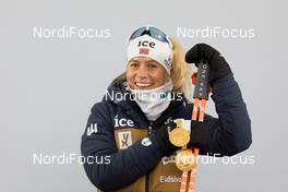 13.02.2021, Pokljuka, Slovenia (SLO): Tiril Eckhoff (NOR) - IBU World Championships Biathlon, medals, Pokljuka (SLO). www.nordicfocus.com. © Manzoni/NordicFocus. Every downloaded picture is fee-liable.