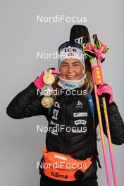 21.02.2021, Pokljuka, Slovenia (SLO): Ingrid Landmark Tandrevold (NOR) - IBU World Championships Biathlon, medals, Pokljuka (SLO). www.nordicfocus.com. © Manzoni/NordicFocus. Every downloaded picture is fee-liable.