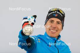 21.02.2021, Pokljuka, Slovenia (SLO): Quentin Fillon Maillet (FRA) - IBU World Championships Biathlon, medals, Pokljuka (SLO). www.nordicfocus.com. © Manzoni/NordicFocus. Every downloaded picture is fee-liable.