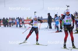 10.02.2021, Pokljuka, Slovenia (SLO): Tiril Eckhoff (NOR), Johannes Thingnes Boe (NOR), (l-r) - IBU World Championships Biathlon, relay mixed, Pokljuka (SLO). www.nordicfocus.com. © Manzoni/NordicFocus. Every downloaded picture is fee-liable.