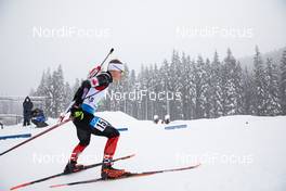 10.02.2021, Pokljuka, Slovenia (SLO): Scott Gow (CAN) - IBU World Championships Biathlon, relay mixed, Pokljuka (SLO). www.nordicfocus.com. © Manzoni/NordicFocus. Every downloaded picture is fee-liable.