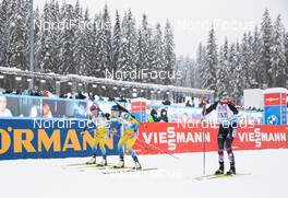 10.02.2021, Pokljuka, Slovenia (SLO): Linn Persson (SWE), Hanna Oeberg (SWE), Lisa Theresa Hauser (AUT), (l-r) - IBU World Championships Biathlon, relay mixed, Pokljuka (SLO). www.nordicfocus.com. © Manzoni/NordicFocus. Every downloaded picture is fee-liable.