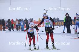 10.02.2021, Pokljuka, Slovenia (SLO): Tiril Eckhoff (NOR), Johannes Thingnes Boe (NOR), (l-r) - IBU World Championships Biathlon, relay mixed, Pokljuka (SLO). www.nordicfocus.com. © Manzoni/NordicFocus. Every downloaded picture is fee-liable.