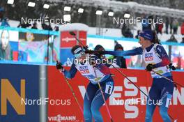 10.02.2021, Pokljuka, Slovenia (SLO): Lena Haecki (SUI), Selina Gasparin (SUI), (l-r) - IBU World Championships Biathlon, relay mixed, Pokljuka (SLO). www.nordicfocus.com. © Manzoni/NordicFocus. Every downloaded picture is fee-liable.
