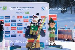 14.02.2021, Pokljuka, Slovenia (SLO): Johannes Thingnes Boe (NOR) - IBU World Championships Biathlon, pursuit men, Pokljuka (SLO). www.nordicfocus.com. © Manzoni/NordicFocus. Every downloaded picture is fee-liable.