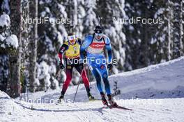 14.02.2021, Pokljuka, Slovenia (SLO): Emilien Jacquelin (FRA), Johannes Thingnes Boe (NOR), (l-r) - IBU World Championships Biathlon, pursuit men, Pokljuka (SLO). www.nordicfocus.com. © Thibaut/NordicFocus. Every downloaded picture is fee-liable.
