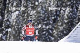 14.02.2021, Pokljuka, Slovenia (SLO): Jake Brown (USA) - IBU World Championships Biathlon, pursuit men, Pokljuka (SLO). www.nordicfocus.com. © Manzoni/NordicFocus. Every downloaded picture is fee-liable.