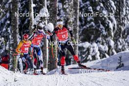 14.02.2021, Pokljuka, Slovenia (SLO): Arnd Peiffer (GER), Christian Gow (CAN), Michal Krcmar (CZE), (l-r) - IBU World Championships Biathlon, pursuit men, Pokljuka (SLO). www.nordicfocus.com. © Thibaut/NordicFocus. Every downloaded picture is fee-liable.