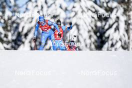 14.02.2021, Pokljuka, Slovenia (SLO): Lukas Hofer (ITA), Antonin Guigonnat (FRA), (l-r) - IBU World Championships Biathlon, pursuit men, Pokljuka (SLO). www.nordicfocus.com. © Thibaut/NordicFocus. Every downloaded picture is fee-liable.