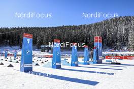 14.02.2021, Pokljuka, Slovenia (SLO): Start ready for PURSUIT MEN Feature: Venue - IBU World Championships Biathlon, pursuit men, Pokljuka (SLO). www.nordicfocus.com. © Manzoni/NordicFocus. Every downloaded picture is fee-liable.