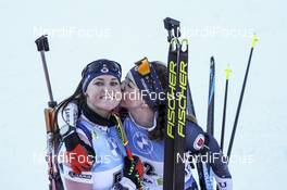 14.02.2021, Pokljuka, Slovenia (SLO): Joanne Reid (USA), Deedra Irwin (USA), (l-r) - IBU World Championships Biathlon, pursuit women, Pokljuka (SLO). www.nordicfocus.com. © Manzoni/NordicFocus. Every downloaded picture is fee-liable.
