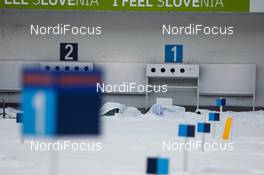 20.02.2021, Pokljuka, Slovenia (SLO): Shooting Range   - IBU World Championships Biathlon, relay men, Pokljuka (SLO). www.nordicfocus.com. © Manzoni/NordicFocus. Every downloaded picture is fee-liable.