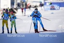20.02.2021, Pokljuka, Slovenia (SLO): Emilien Jacquelin (FRA), Sebastian Samuelsson (SWE), Dominik Windisch (ITA), (l-r) - IBU World Championships Biathlon, relay men, Pokljuka (SLO). www.nordicfocus.com. © Thibaut/NordicFocus. Every downloaded picture is fee-liable.