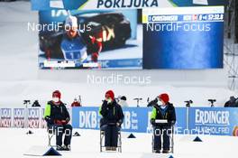 20.02.2021, Pokljuka, Slovenia (SLO): Volounteers   - IBU World Championships Biathlon, relay men, Pokljuka (SLO). www.nordicfocus.com. © Manzoni/NordicFocus. Every downloaded picture is fee-liable.