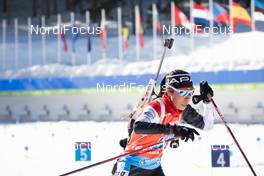 20.02.2021, Pokljuka, Slovenia (SLO): Asuka Hachisuka (JPN) - IBU World Championships Biathlon, relay women, Pokljuka (SLO). www.nordicfocus.com. © Manzoni/NordicFocus. Every downloaded picture is fee-liable.