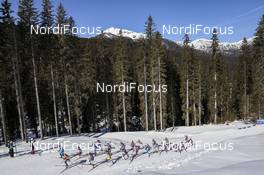 20.02.2021, Pokljuka, Slovenia (SLO): Start of the race   - IBU World Championships Biathlon, relay women, Pokljuka (SLO). www.nordicfocus.com. © Manzoni/NordicFocus. Every downloaded picture is fee-liable.