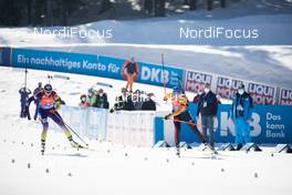 20.02.2021, Pokljuka, Slovenia (SLO): Olena Pidhrushna (UKR), Franziska Preuss (GER), (l-r) - IBU World Championships Biathlon, relay women, Pokljuka (SLO). www.nordicfocus.com. © Manzoni/NordicFocus. Every downloaded picture is fee-liable.